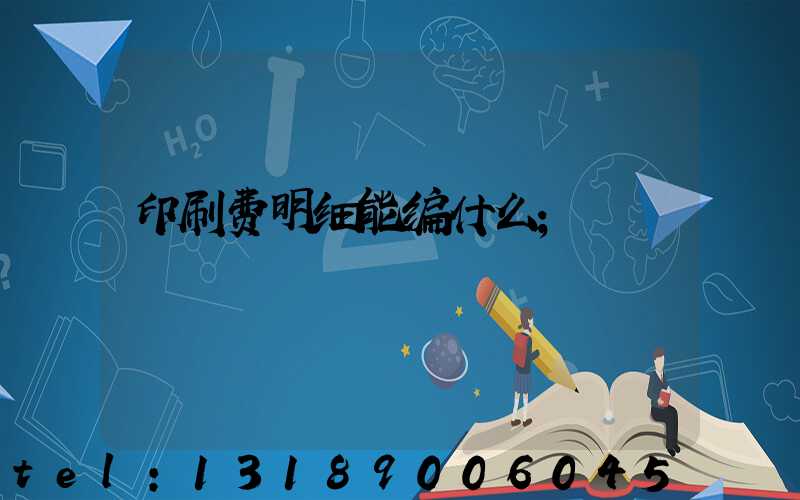 印刷费明细能编什么