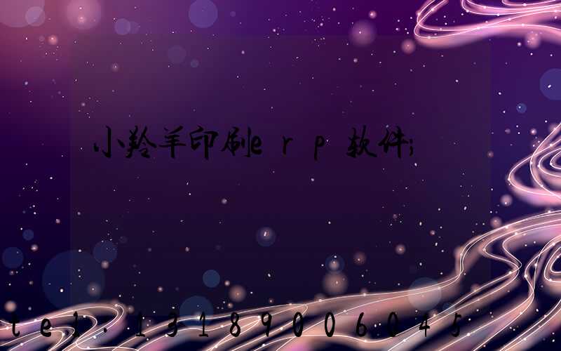 小羚羊印刷erp软件